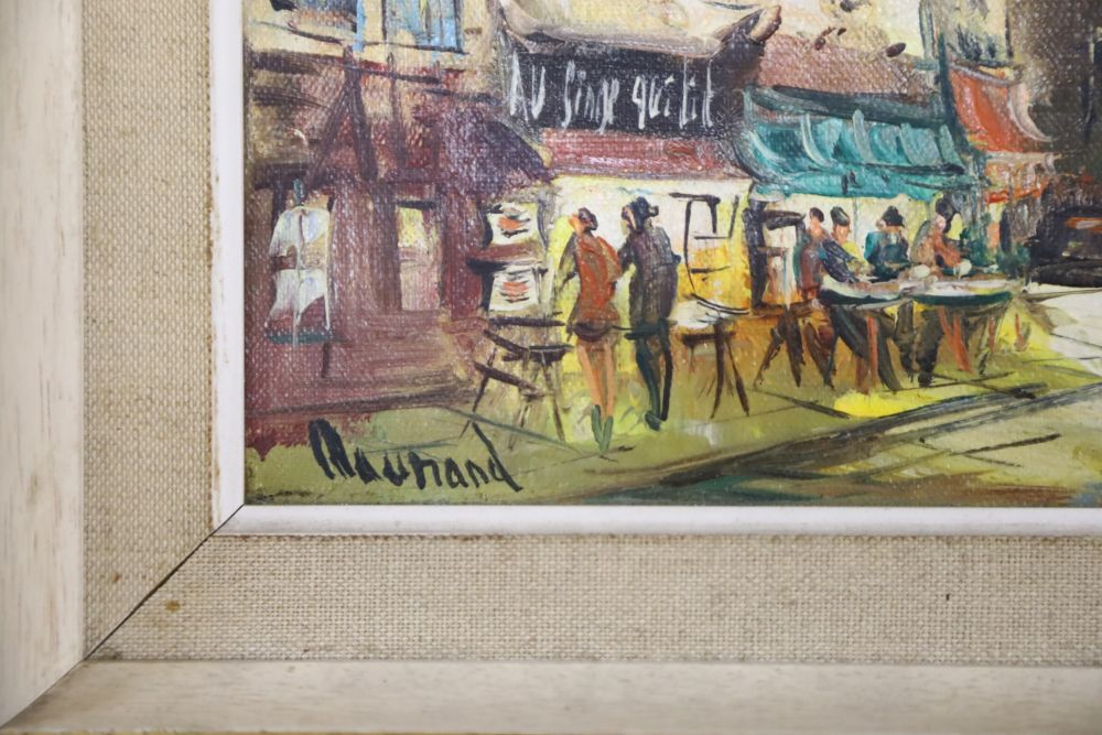 Marchand, oil on canvas, Place du Tertre Montmatre, signed, 21 x 26cm